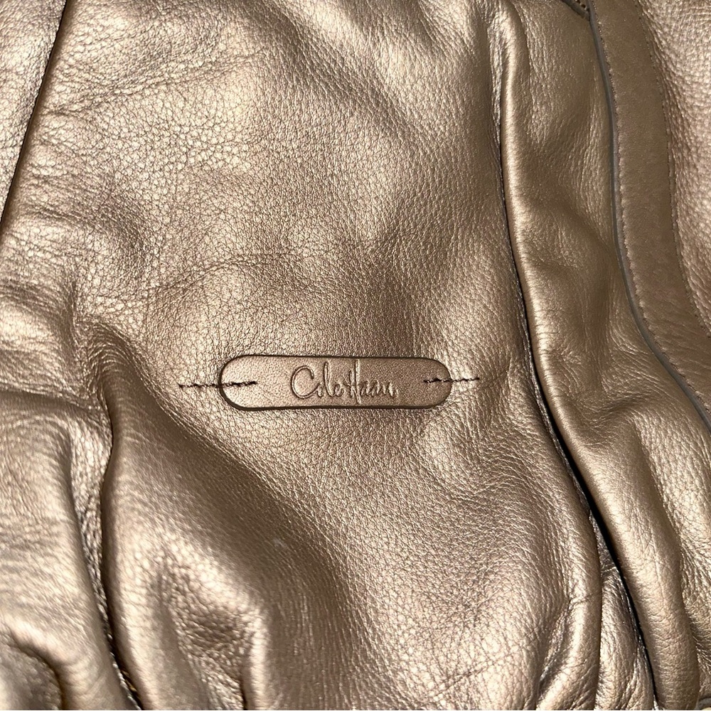 Cole Haan soft leather, pewter colored medium shoulder bag, good used condition - Picture 2 of 15